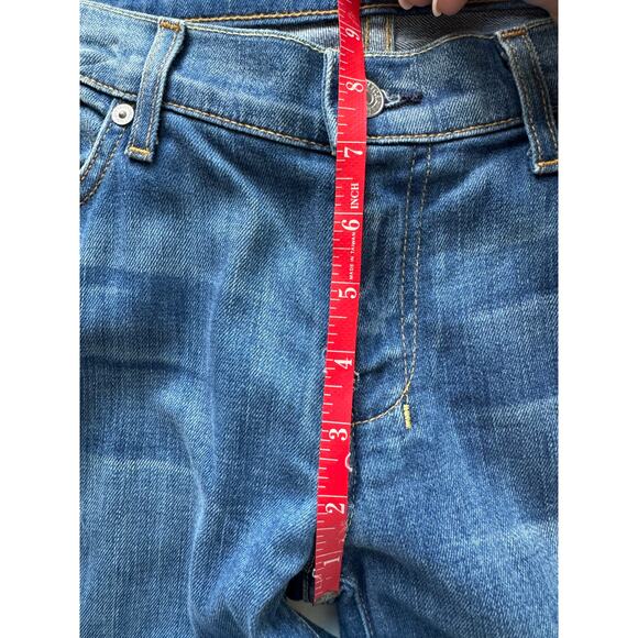 7 Seven For All Mankind Crop Dojo Jeans Size 32 Dark Wash Y2K Capri - Picture 9 of 10
